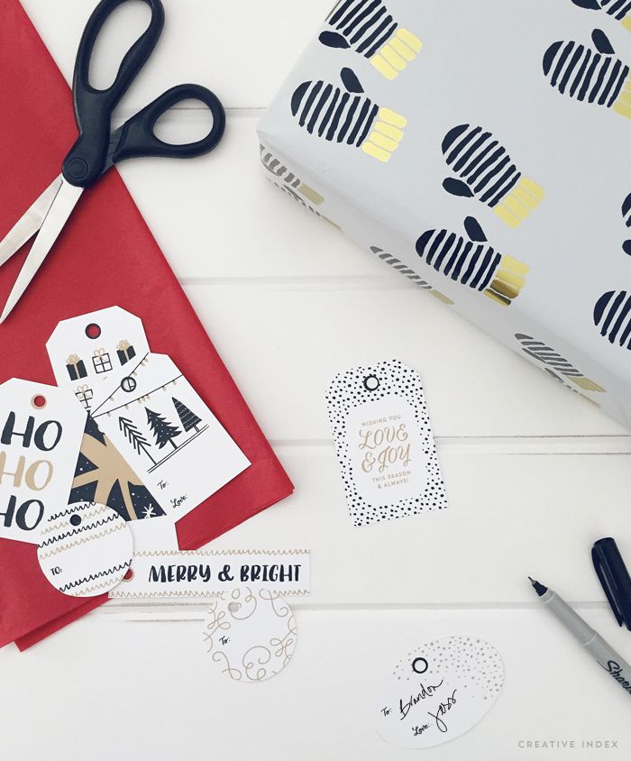 Free Printable Holiday Gift Tags by Creative Index