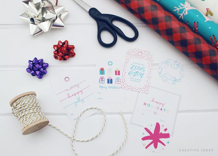 Free Printable Holiday Gift Tags by Creative Index