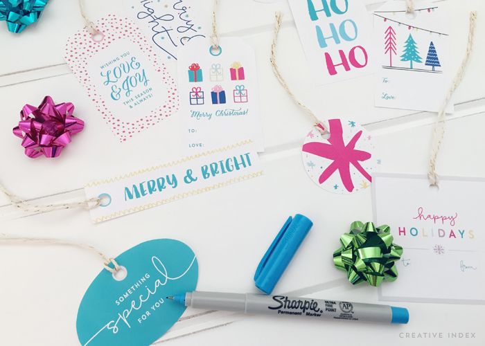 Free Printable Holiday Gift Tags by Creative Index