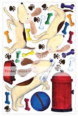Dog House Doggie Treats 59 Big Wall Sticker Room Mural Paw Prints Bones Hydrant