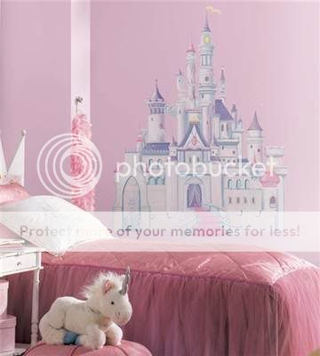   GLITTER CASTLE PINK Wall Decal Girl Bedroom Decor Giant 31x42  