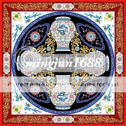 CHINESE PORCELAIN 100% Silk Dragon Scarf Scarves Wrap Shawl  