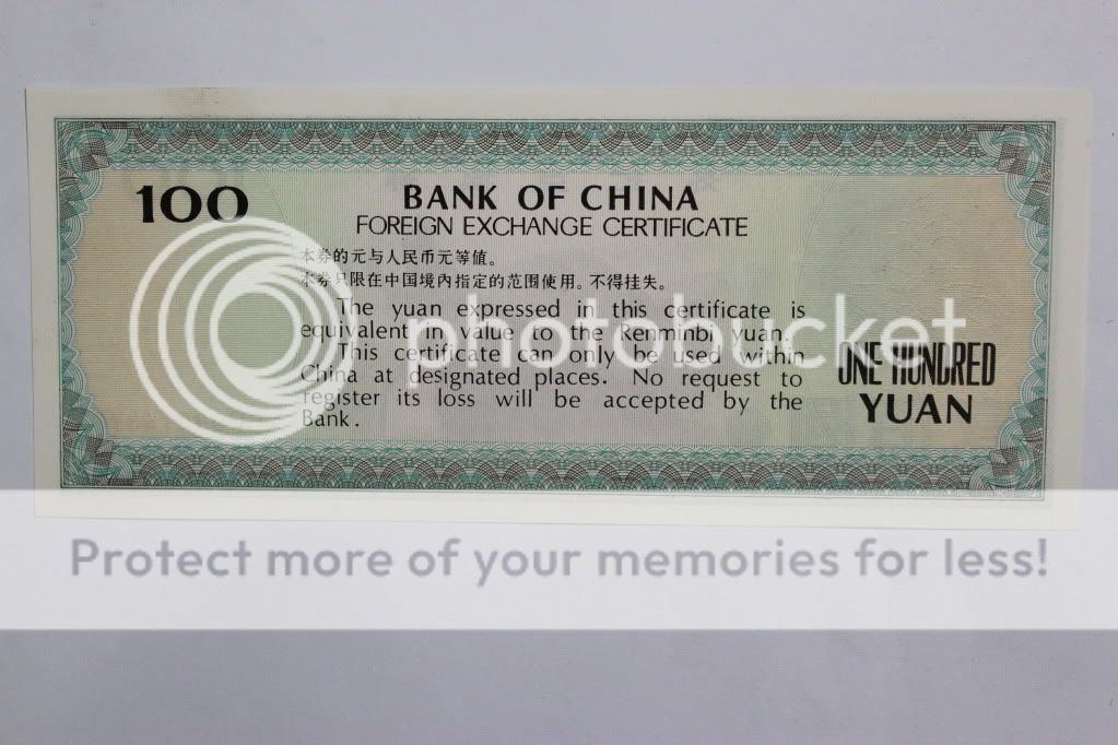 On 1988, Chinese foreign exchange certificate 100 yuan UNC  