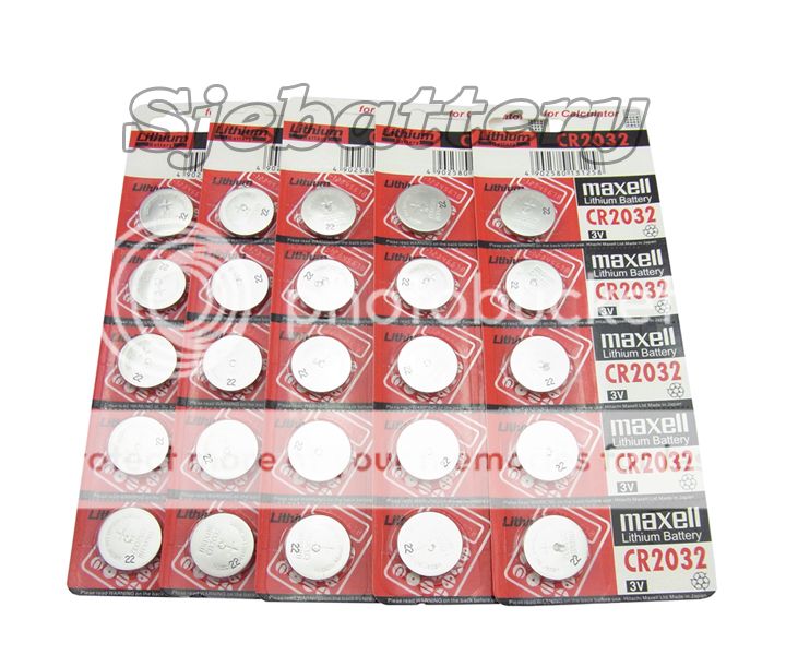 25pc Genuine Maxell CR2032 2032 Lithium Button Coin Cells Batteries Battery 3V
