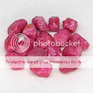 16PCS ROUGH SHINNING GEMSTONE RED PINK MOZAMBIQUE RUBY 79.45CT  