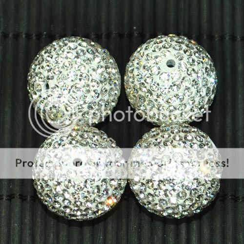 16mm 18mm 20mm 22mm 24mm Pave Crystal Rhinestone Ball Spacer Beads 