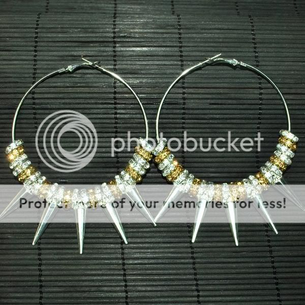 NEW Bling Hoops Rhinestone Basketball Wives Earrings+Gift Box  